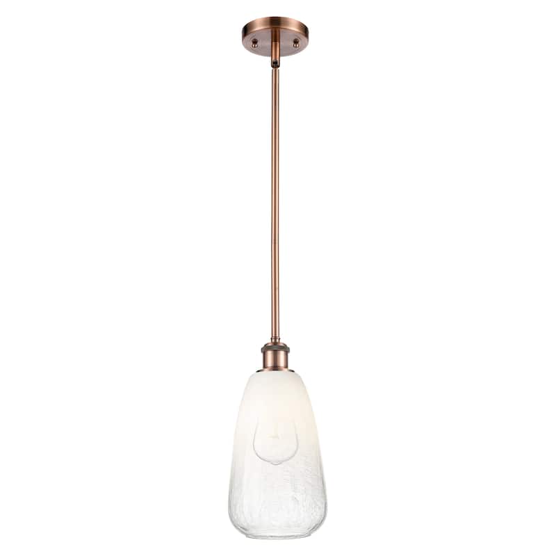 Innovations Lighting Endless Possibilities Ballston - Brookhaven Almond - 1 Light 6" Stem Hung Mini Pendant - Antique Copper/Opal