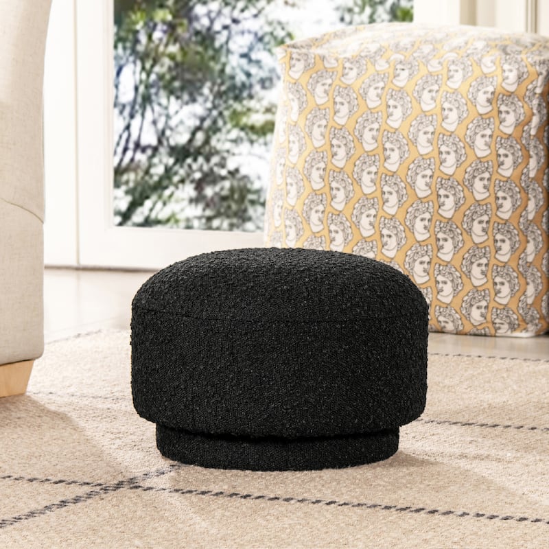 Fuji 15" Faux Sherpa Mushroom Footstool Ottoman