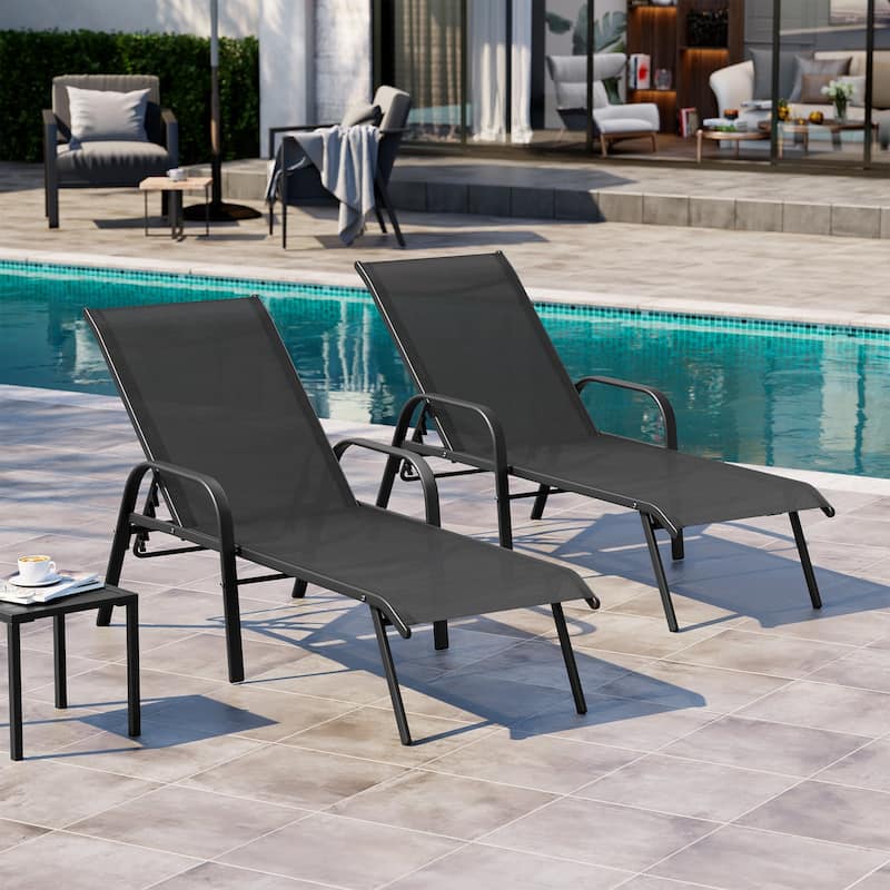 Crestlive Products Outdoor Adjustable Chaise Lounge Chairs (Set of 2/4)