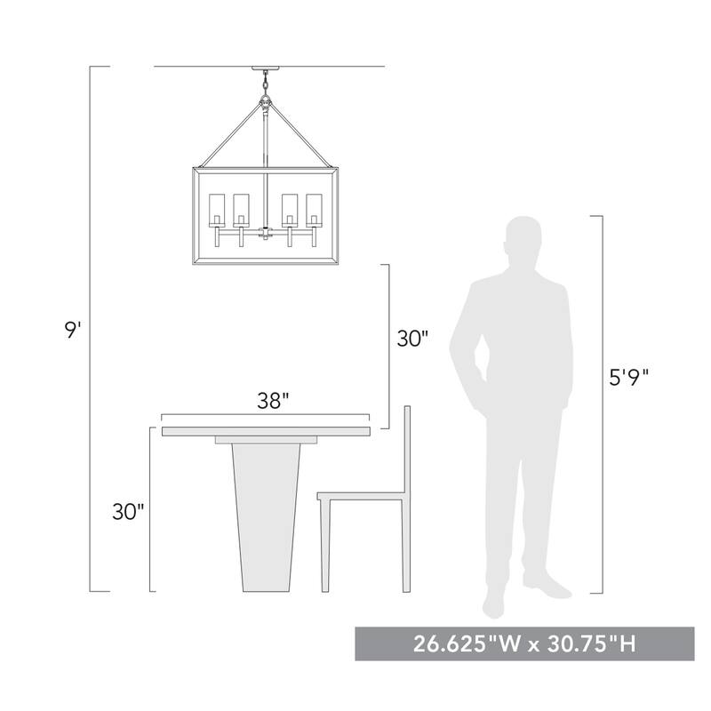 Smyth 6 Light Chandelier - 26.625"x30.75"