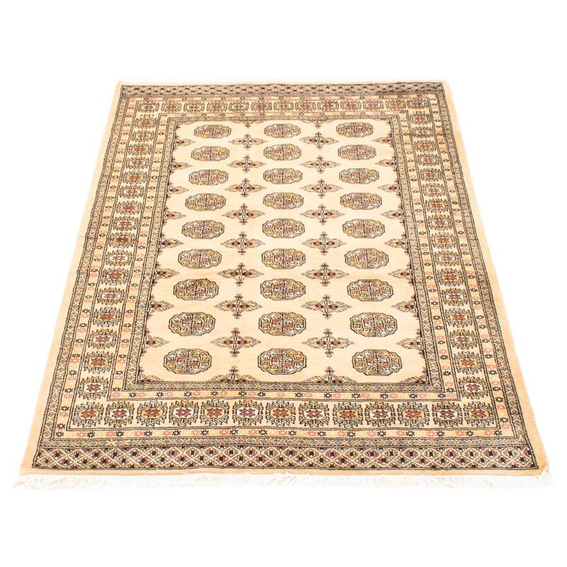 ECARPETGALLERY Hand-knotted Peshawar Bokhara Beige Wool Rug - 4'8 x 6'9