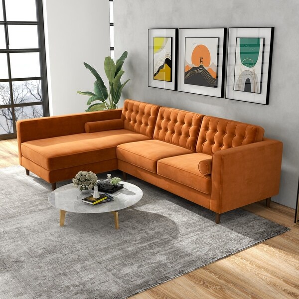 Velvet mid century sectional sale