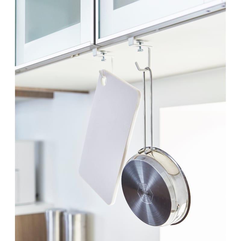 Yamazaki Home Plate Under Shelf Hanger - Set Of 2, Multipurpose Hanging Storage Organizer - Steel
