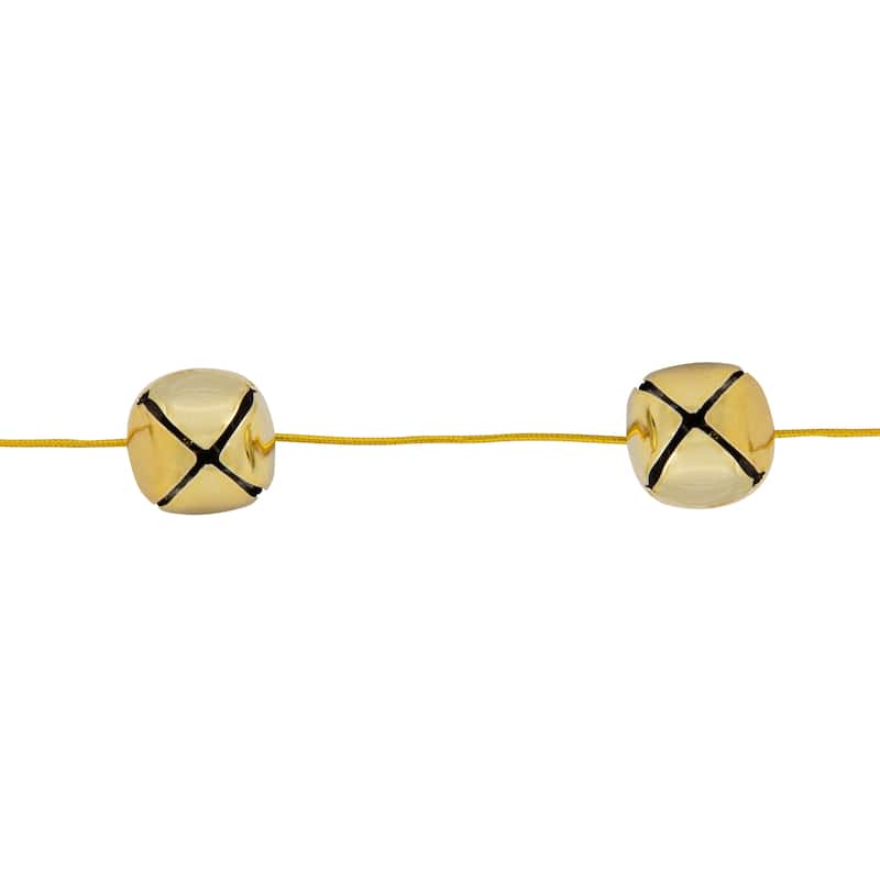 Shiny Metal Christmas Jingle Bells Garland - 7.5' x 1" - Gold