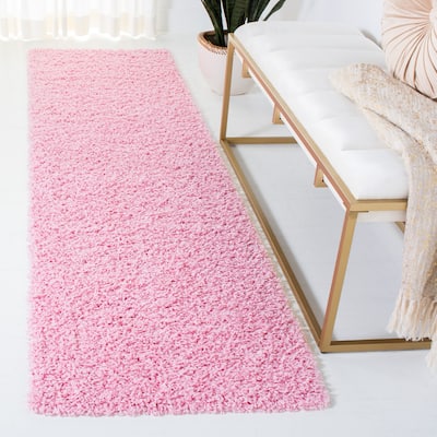 SAFAVIEH Athens Shag Ilaha 1.5-inch Thick Rug - Pink - 2' 3" x 8'