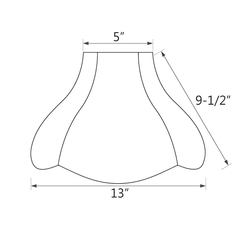 Aspen Creative Ivory Scallop Bell Shape Spider Construction Lamp Shade (5" x 13" x 9 1/2")