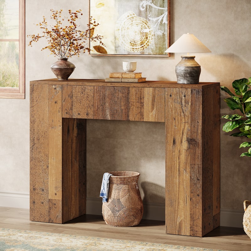 39.37" Console Table With Drawer for Entryway Hallway