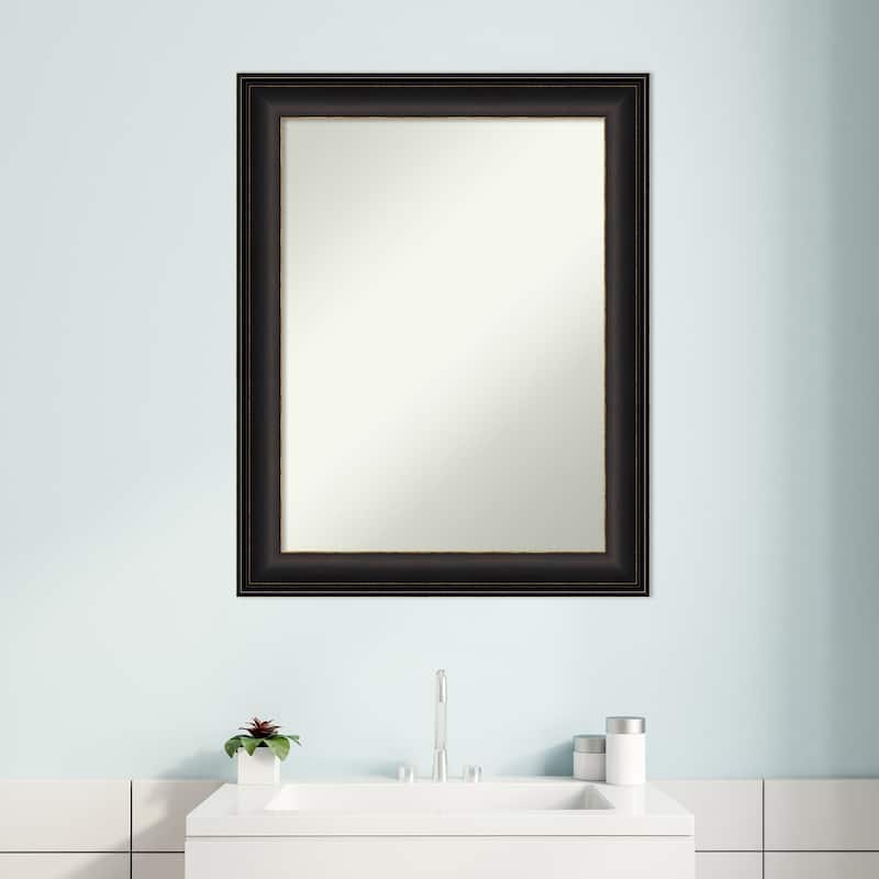Non-Beveled Bathroom Wall Mirror - Trio Oil Rubbed Bronze Frame