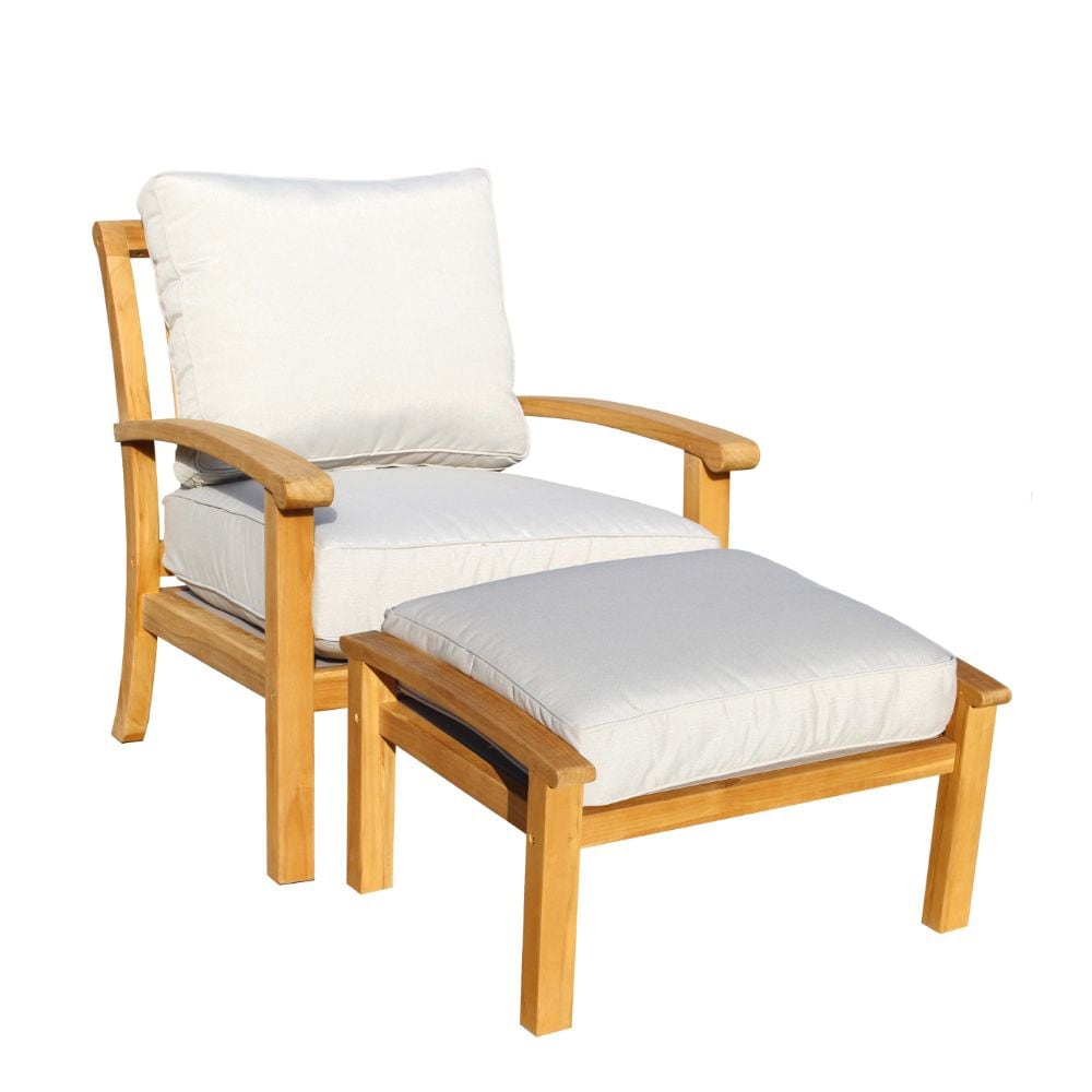 Teak outdoor deals chair and ottoman