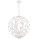 preview thumbnail 6 of 5, Broche 6 Light Matte White Chandelier - 21'' W x 24.5'' H
