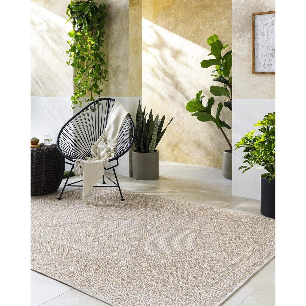 Livabliss Pismo Beach Cottage Medallion Outdoor Area Rug