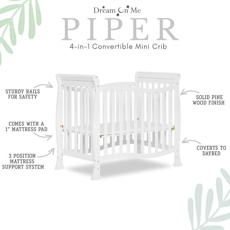 Dream On Me Violet 4-In-1 Convertible Mini Crib