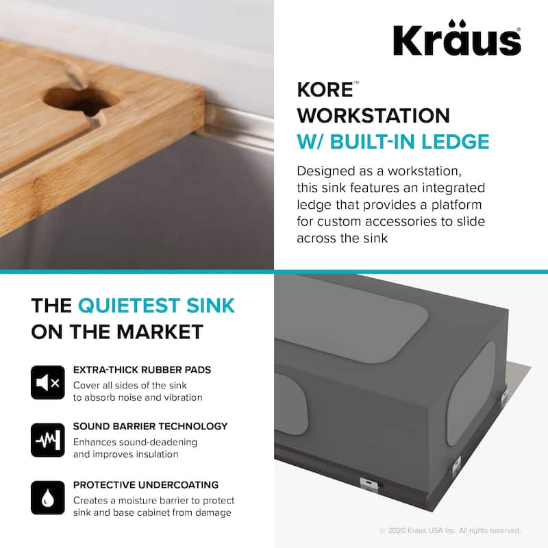 Kraus Kore 35-7/8" Farmhouse Single Basin Stainless Steel Kitchen Sink