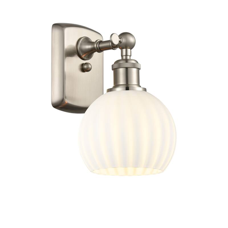 Innovations Lighting 516-1W-9-6 White Venetian Sconce White Venetian