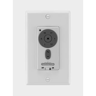 Fanimation Six Speed DC Motor Wall Control Reversing - Fan Speed and Up and Down Light - White