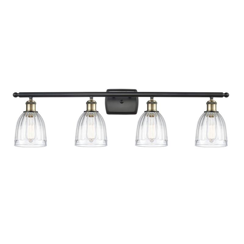 Innovations Lighting Brookfield 4 Light 36" Wide Bathroom Vanity Light - Black Antique Brass / Clear