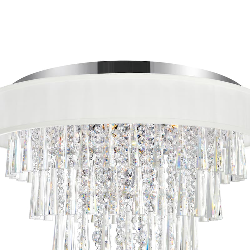 Franca 8 Light Drum Shade Flush Mount With Chrome Finish