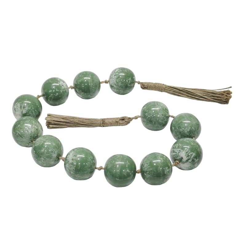 Resin Modern Decorative Beads with Jute Detailing and Textured Accents