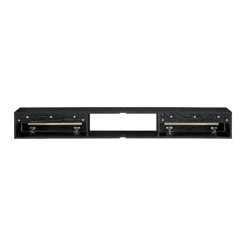 Middlebrook Scandi 70-inch Faux Rattan-Door Floating TV Stand