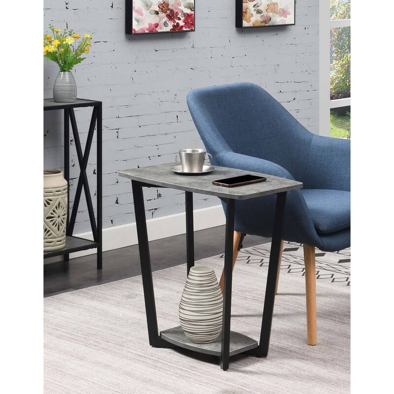 Convenience Concepts Graystone End Table with Shelf - Cement/Black