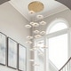 preview thumbnail 13 of 33, Modern Chandelier Dimmable Gold LED Pendant Light for High Ceiling Foyer Staircase Villa Entrances