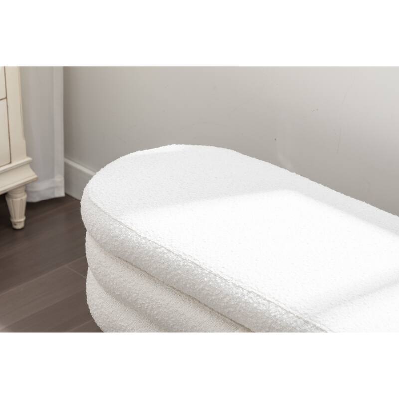 Upholstered Storage Bench with Wooden Legs