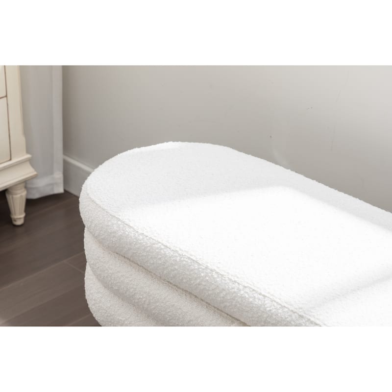 Velvet Fabric Storage Bench Bedroom Bench With Wood Legs For Living Room Bedroom
