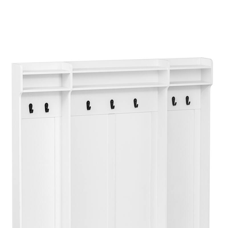 5-in-1 Entryway Bench with 2 Spacious Drawers and Adjustable Shelves