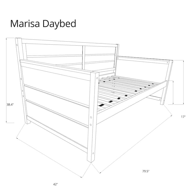 Somette Marisa Daybed with Pop Up Trundle in Weathered Gray with Mattresses