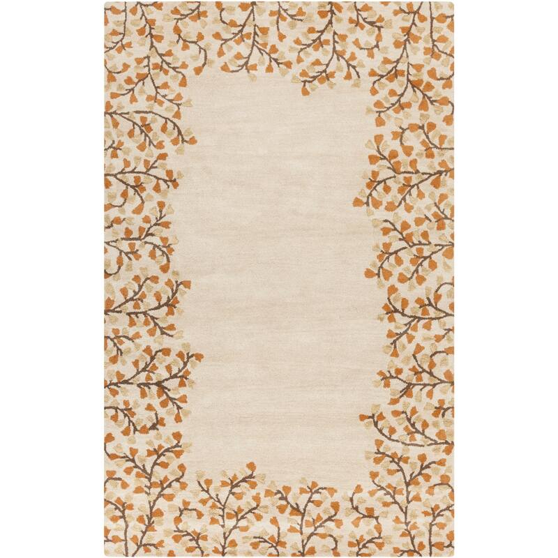 Rome Hand Tufted Floral Border Area Rug