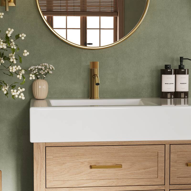 Modern 1-Handle Single Hole Bathroom Faucet with Anti-Slip Handle