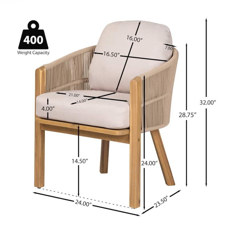 Outdoor Dining Arm Chair Set of 2