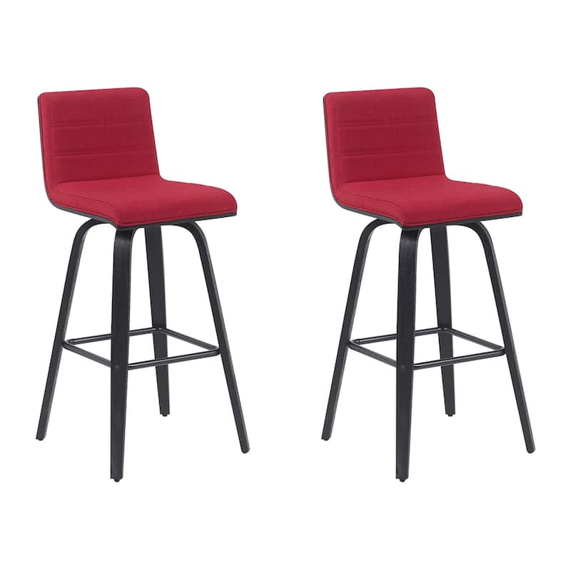 Skara Swivel Bar Stool, Upholstered Bar Height Chair with Bentwood Frame