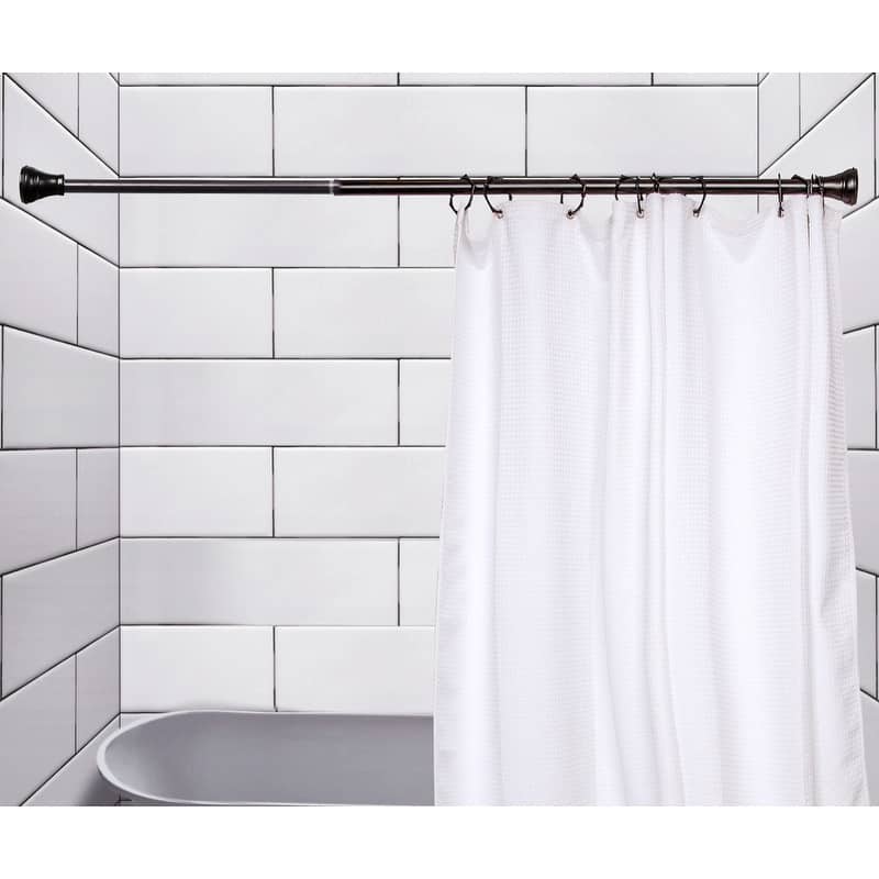 Utopia Alley Adjustable 72-Inch Rust-Proof Aluminum Shower Curtain Tension Rod - Included PEVA Shower liner and shower hooks