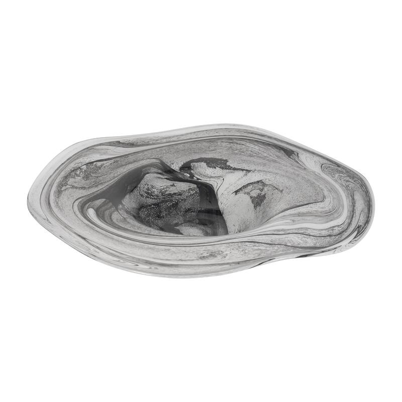 Glass Decorative Tray Marbled Swirl Pattern Modern Design Home Office