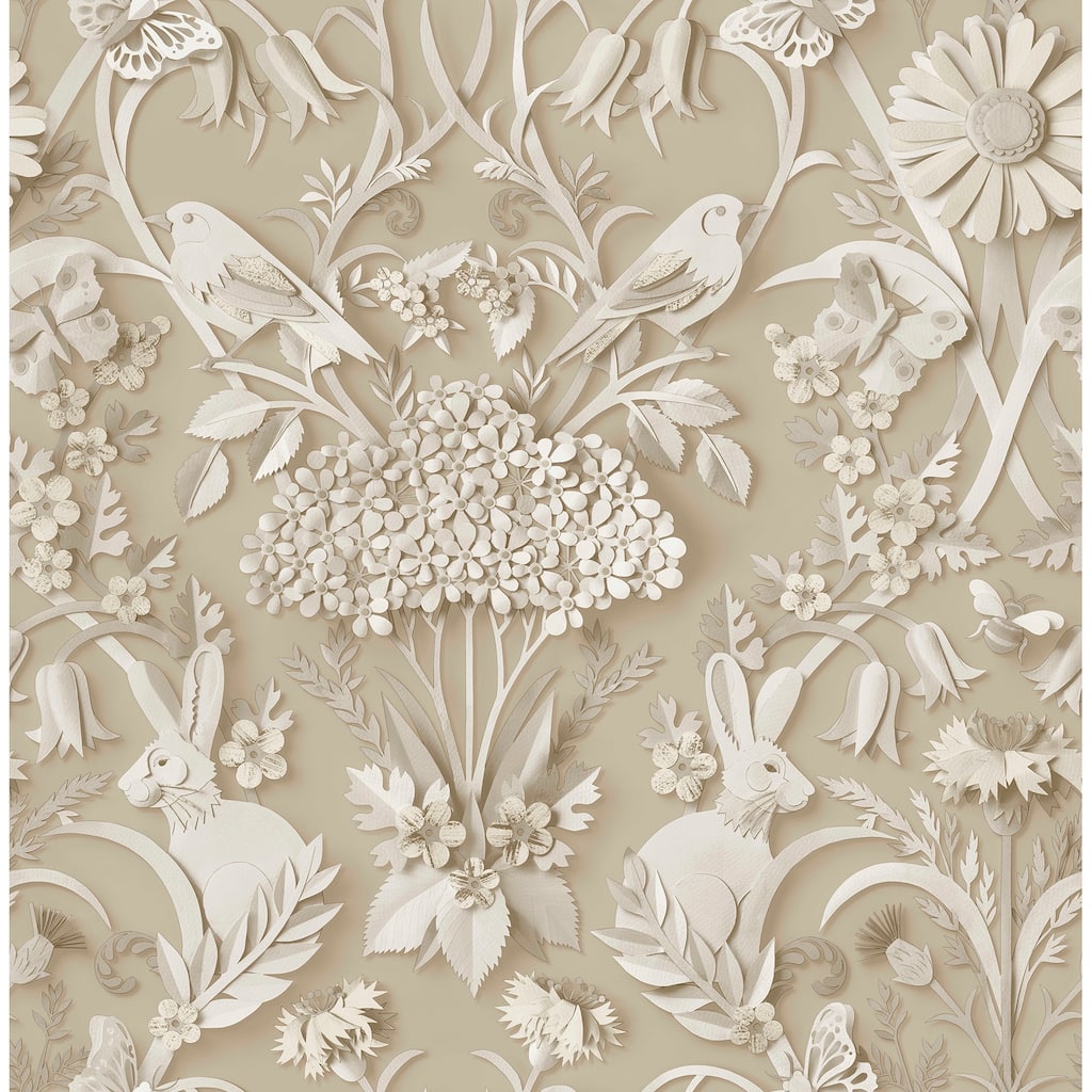 Fine Decor Fae Neutral Woodland Wallpaper
