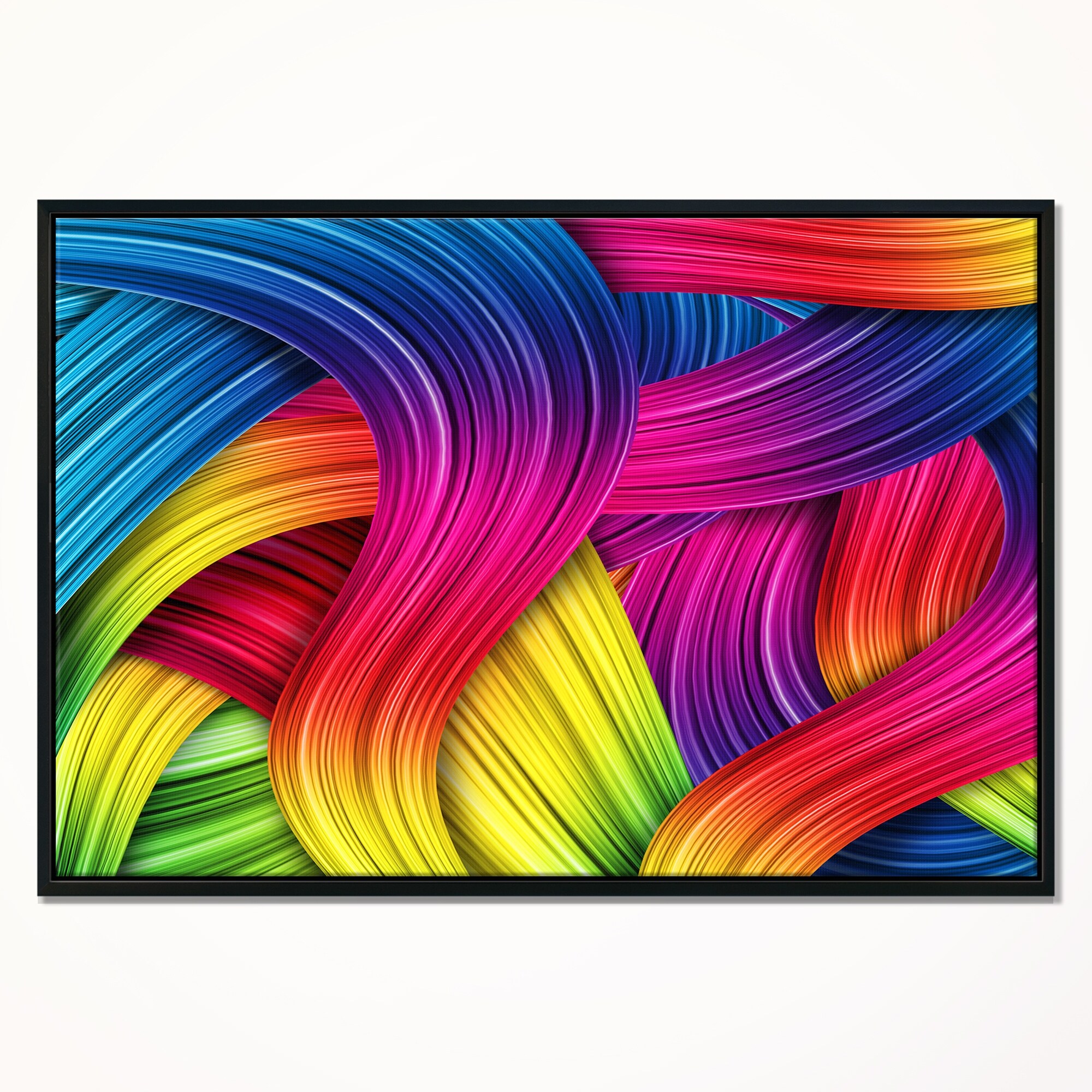 Shop Designart 3d Rainbow Art Abstract Framed Canvas Artwork