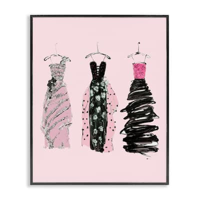 Stupell Abstract Fashion Gowns Framed Giclee Art Design By Sally Swatland