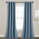 Lush Decor Insulated Grommet Blackout Curtain Panel Pair - 84 Inches - Dusty Blue
