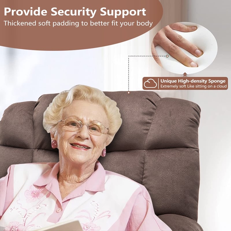 Power Lift Recliner Chair for Elderly, Heavy Duty & Safety Motion Reclining Mechanism-Fabric Sofa Living Room Chair