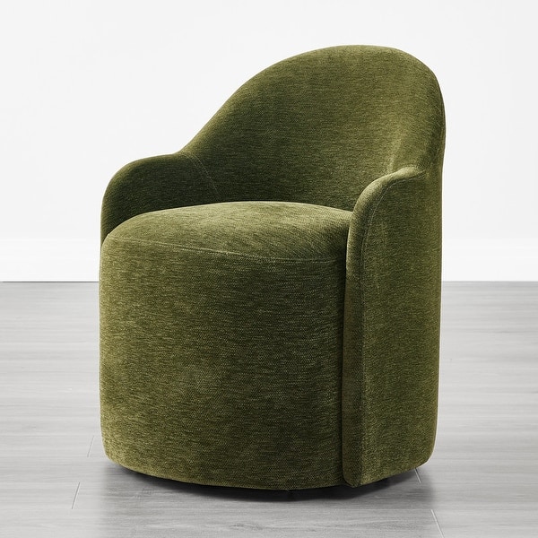 slide 2 of 14, Modern Swivel Dining Chair with Hidden Wheels & Arm Set of 4 - Green