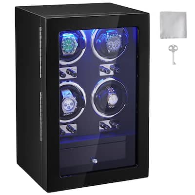 VEVOR Watch Winder with 1-8 for Men's and Women's Automatic Watches with Super Quiet Japanese Mabuchi Motors LED Lights