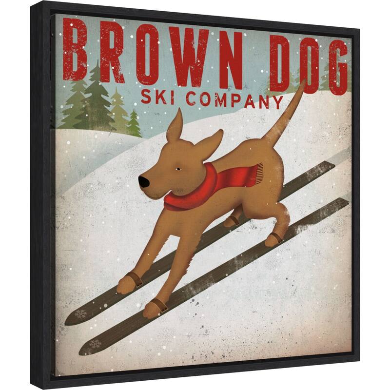 Brown Dog Ski Co by Ryan Fowler Framed Canvas Art