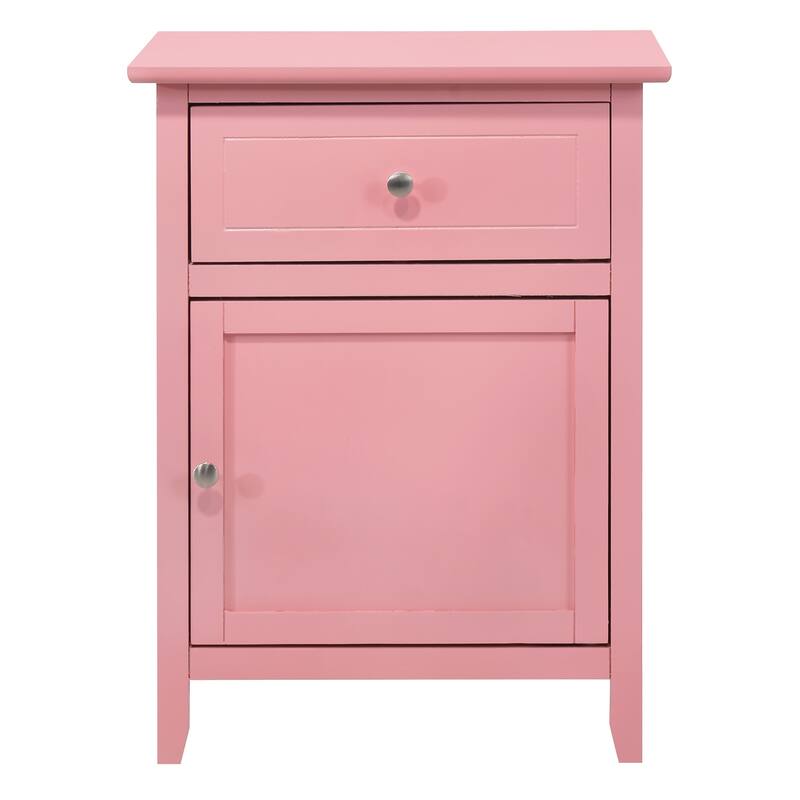 Cheerful Pink Nightstand with Storage