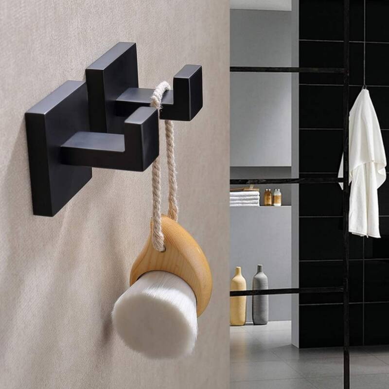 2 Pack Stainless Steel Wall Mounted Towel, Robe, Coat Hooks, Heavy Duty Wall Hooks for Bathroom and Kitchen.