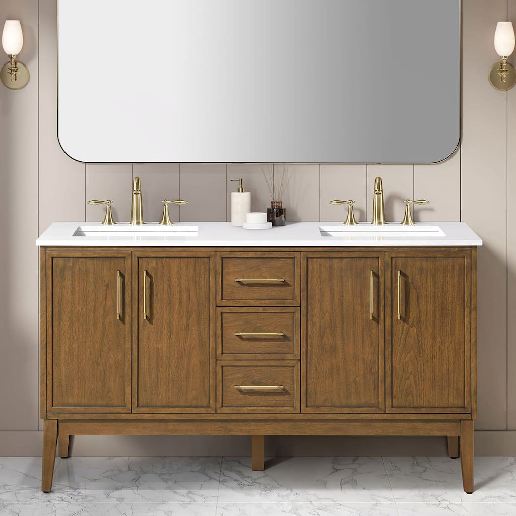Ove Decors KIRA-60 Kira 60" Free Standing Double Basin Vanity Set with