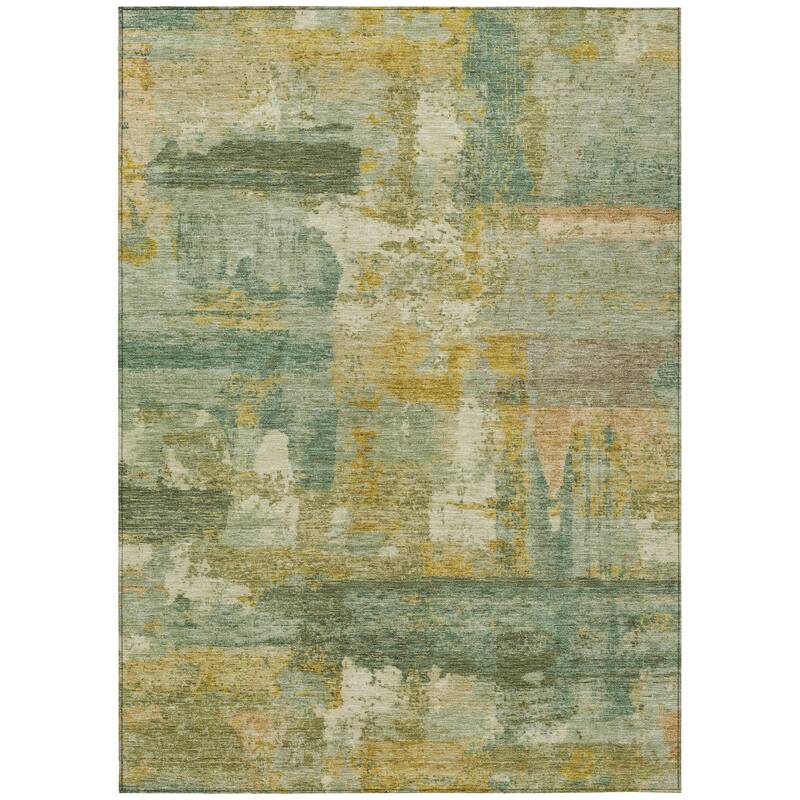 Machine Washable Indoor/Outdoor Contemporary Chantille Rug