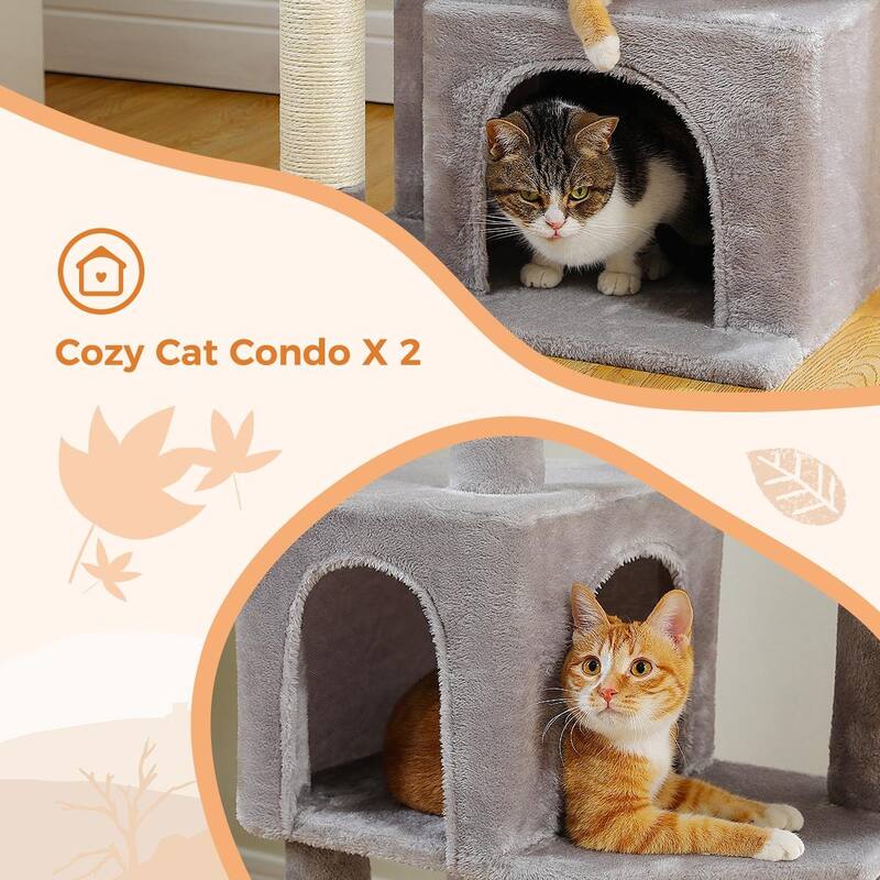 53-inch tall cat tree with sisal scratching post