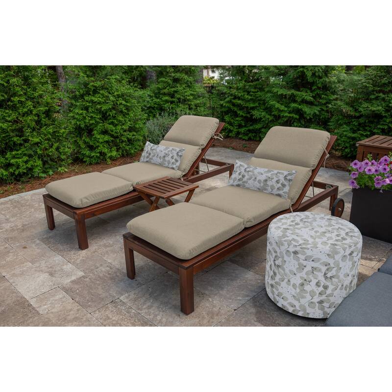 Casual Cushion Floral 1-Piece Indoor/Outdoor Lumbar Pillow, 19"W x 12"L, Grove Taupe