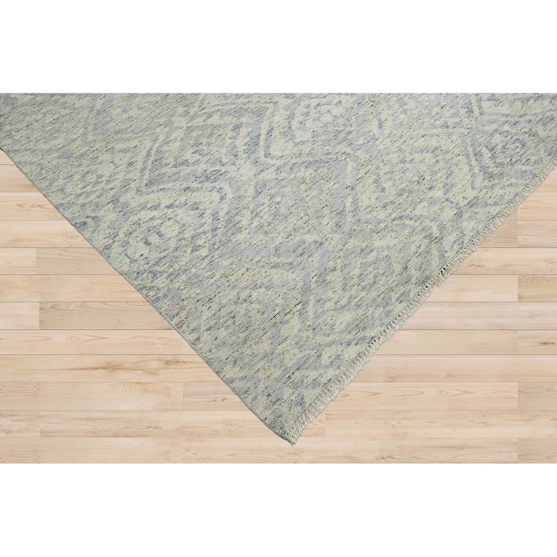 Hand Knotted All-Over Gray Oushak Wool Transitional Oriental Area Rug